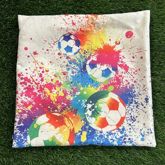 Soccer - Paint Splatter - Pillow Case Covering - 17x17 - Picture 1 of 5
